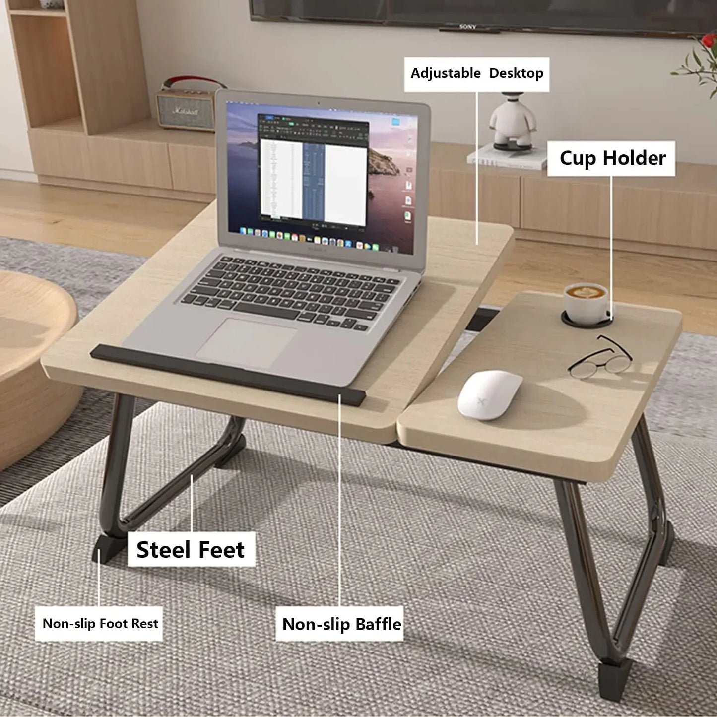 WorkFold Adjustable Laptop Desk – 56 x 33 Cm