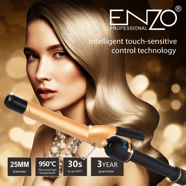ENZO Nano Ceramic Long Barrel Curling Iron