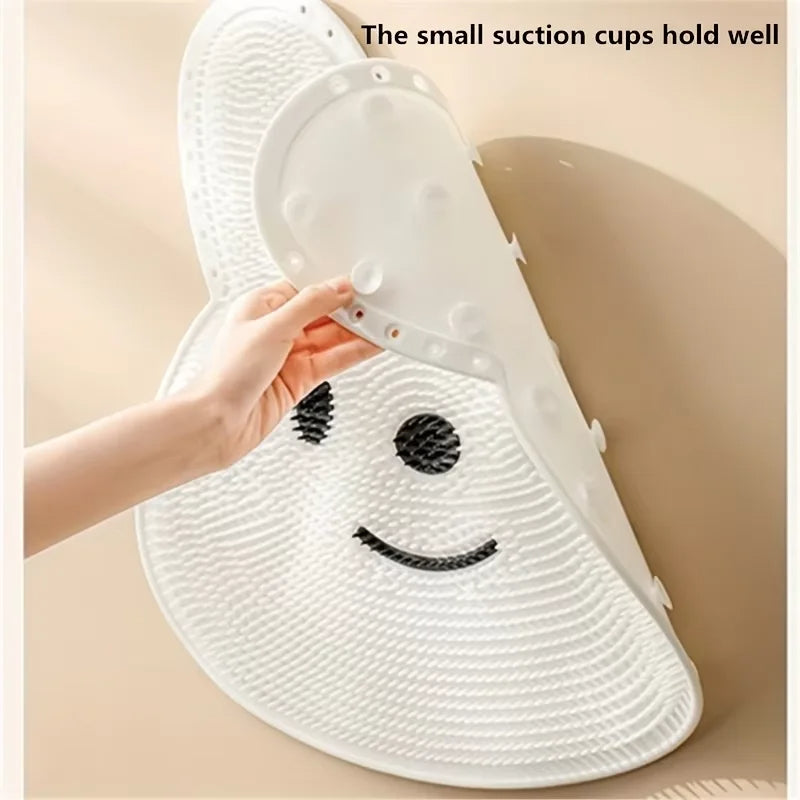 Silicone Foot Scrubber Mat – Non-Slip Shower Massager with Suction Cups & Wall Mount