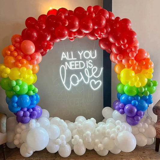 Colorful Rainbow Balloon Garland Kit – Arch Decoration for Kids' Birthdays & Baby Showers