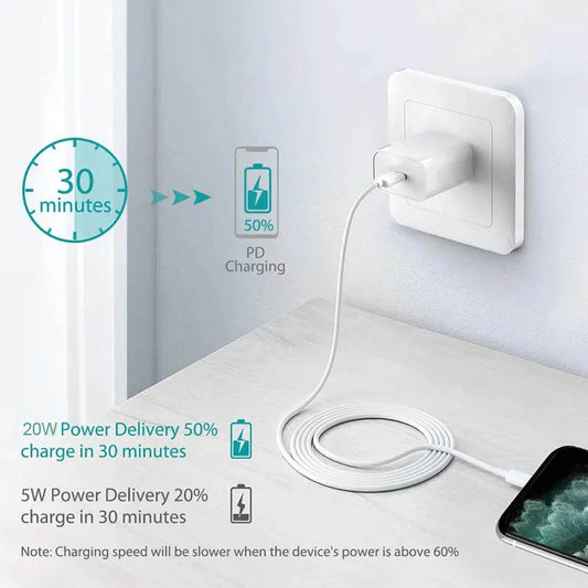 Apple USB-C Power Adapter And Lightning Cable - 20W