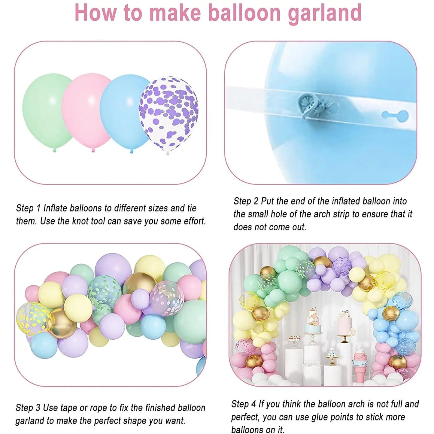 Macaron Balloon Chain Set – Wedding & Birthday Party Decoration Kit