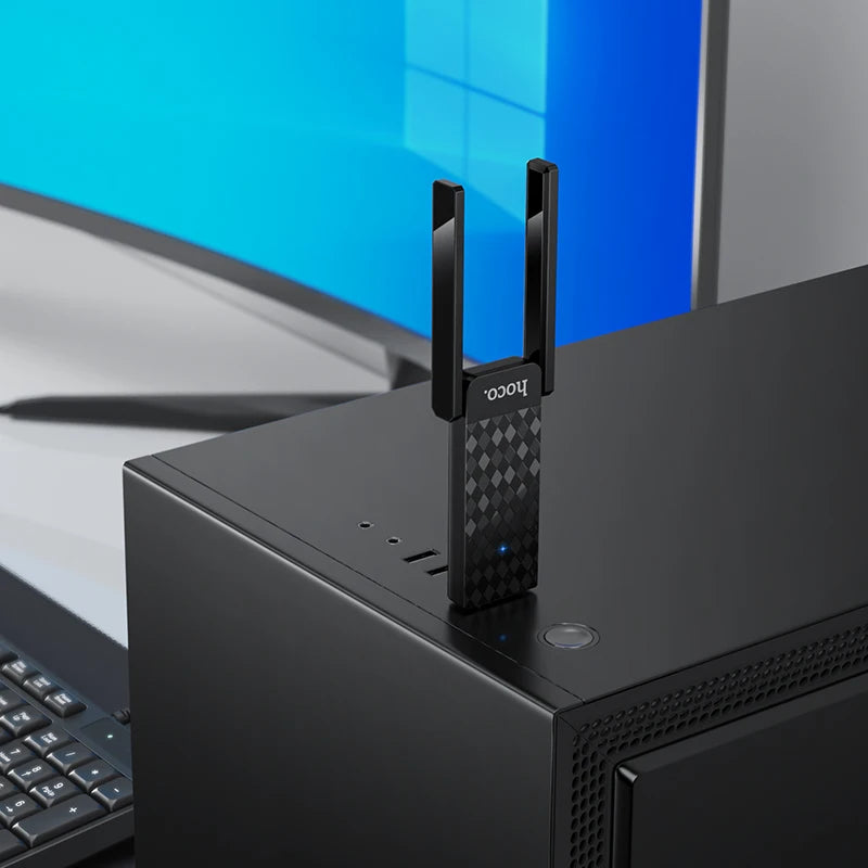 Hoco HI34 – Dual-Band WiFi6 USB Network Card (2.4GHz & 5GHz, 286Mbps)