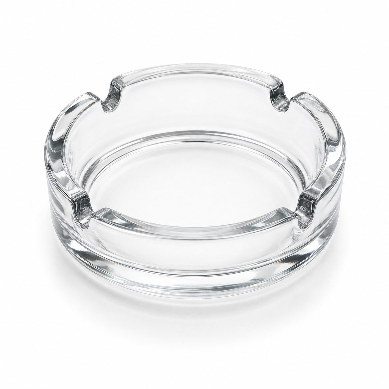 Deli Round Glass Ashtray with 4 Cigarette Rests – 105mm