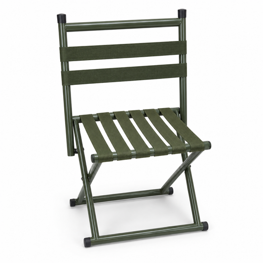 Foldable Metal Outdoor Chair with Woven Seat – Green