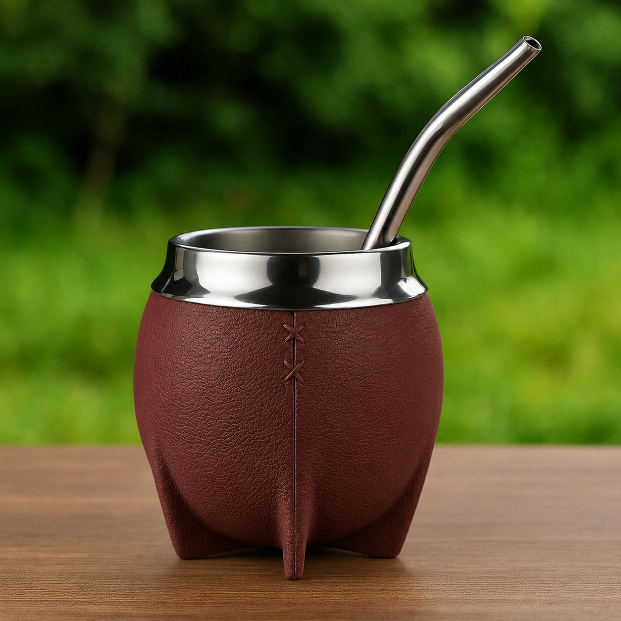 Luxury Leather Mate Cup With Bombilla - 261ml