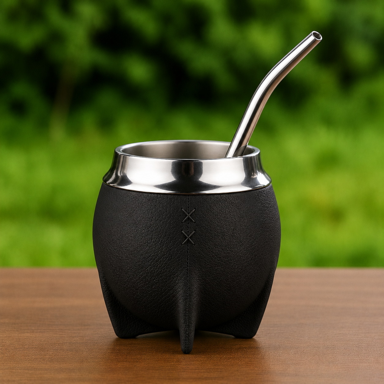 Luxury Leather Mate Cup With Bombilla - 261ml