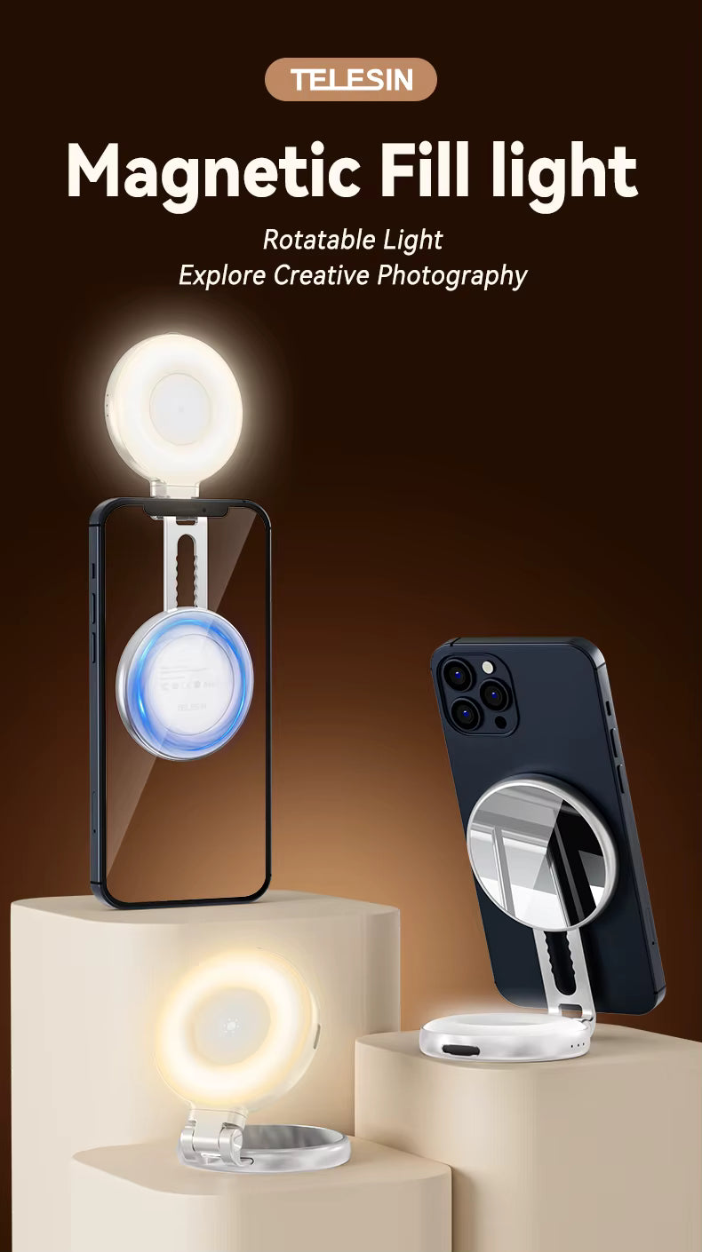 Magnetic Mini Selfie Fill Light – 3 Modes LED (S5-BGD-01)