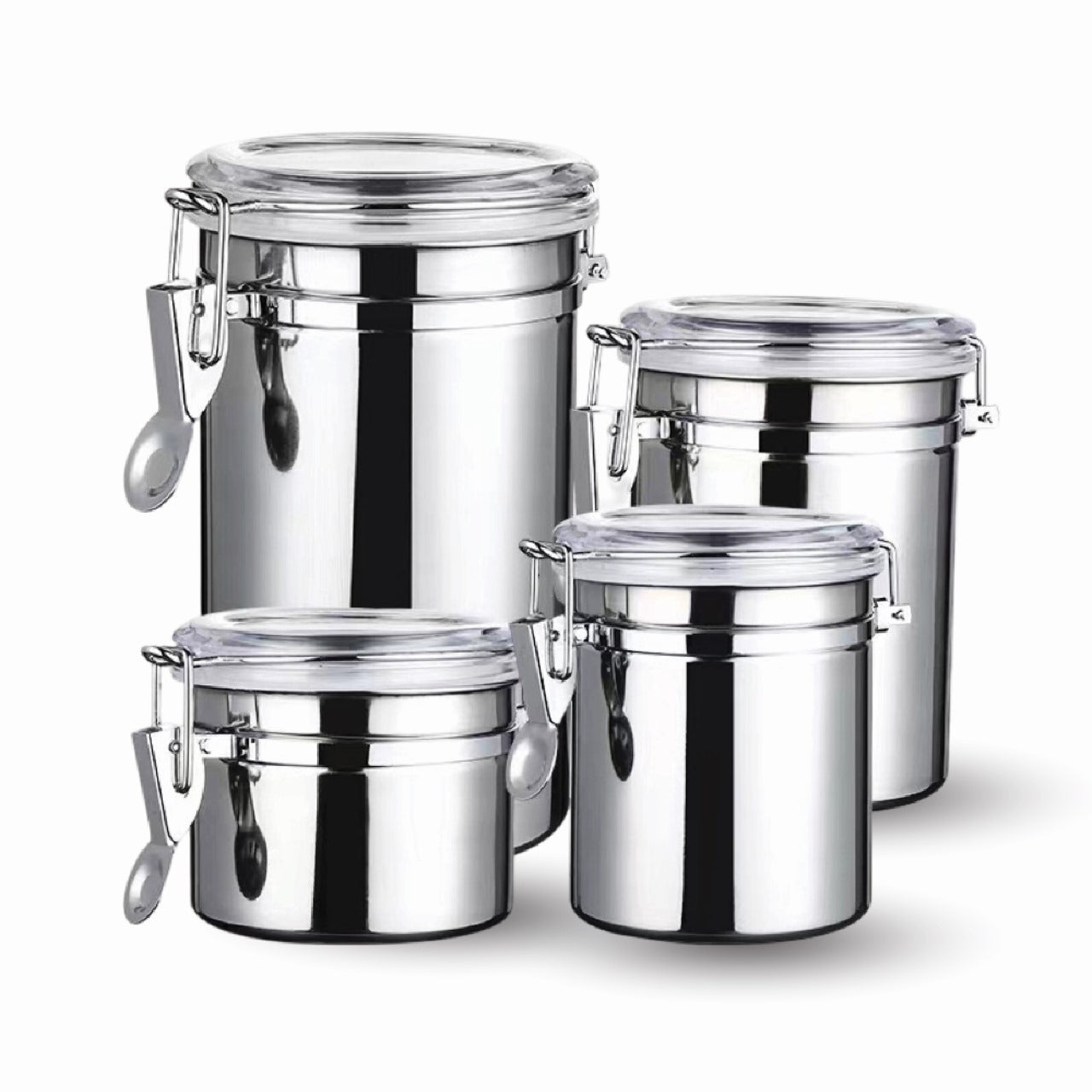 Stainless Steel Canister Set with Locking Lids – 4 Pcs