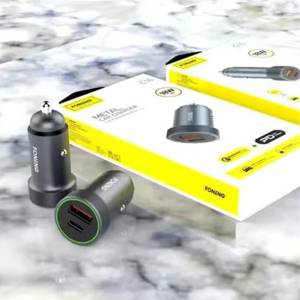 Foneng Dual-Port Metal Car Charger - 30W