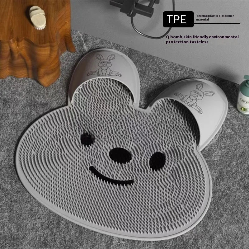 Silicone Foot Scrubber Mat – Non-Slip Shower Massager with Suction Cups & Wall Mount