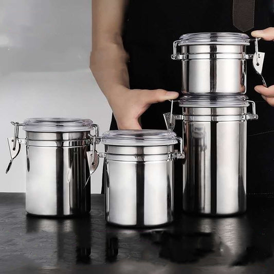 Stainless Steel Grain Storage Canister – Airtight Kitchen Organizer