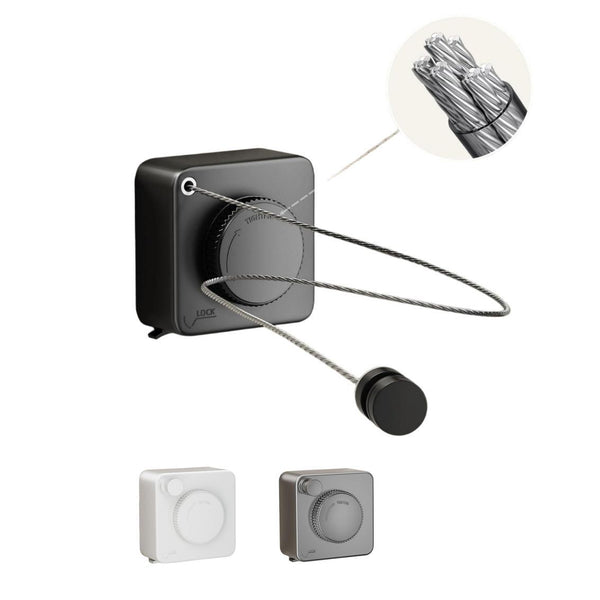 Heavy Duty Retractable Clothesline – 15.1ft Stainless Steel Wall Mounted Laundry Drying Line for Indoor & Outdoor Use