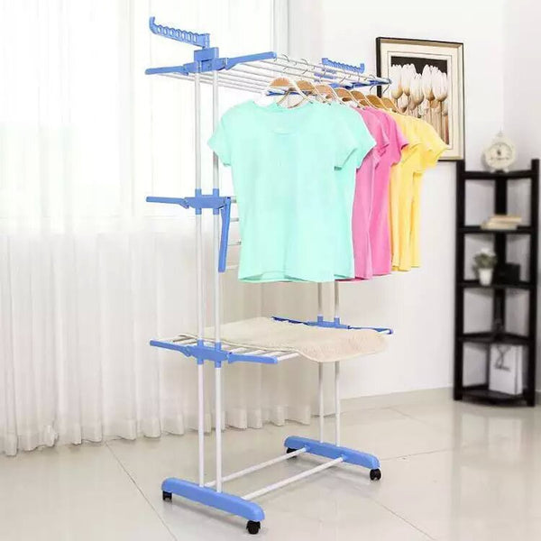 3-Tier Foldable Laundry Drying Rack – Stainless Steel Clothes Stand