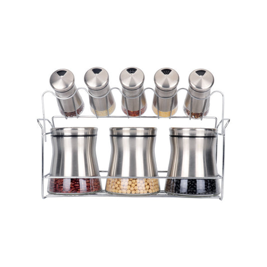 Premium Glass Spice Jars – Stainless Steel Salt & Pepper Dispensers