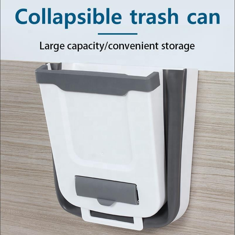 Foldable Hanging Kitchen Trash Bin – Wall-Mounted Waste Bin