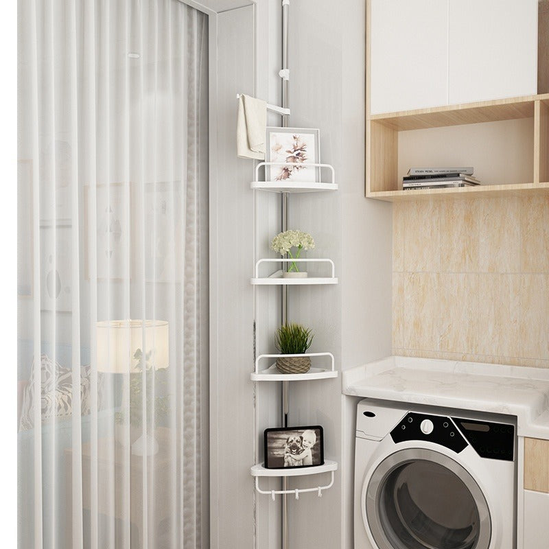 4-Tier Adjustable Corner Storage Rack – Bathroom & Kitchen Organizer