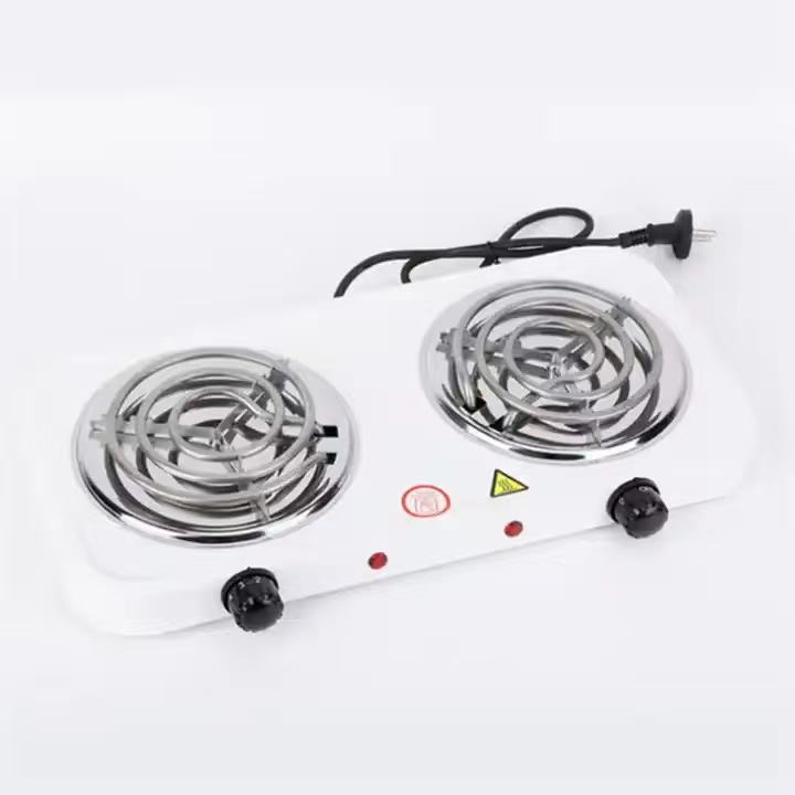 220V Electric Double Hot Plate – 2000W Adjustable Temperature Countertop Stove for Home & Kitchen Use