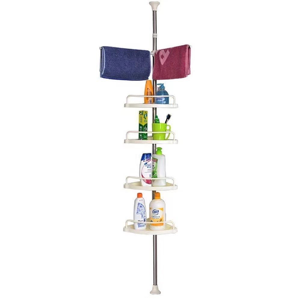 4-Tier Adjustable Corner Storage Rack – Bathroom & Kitchen Organizer