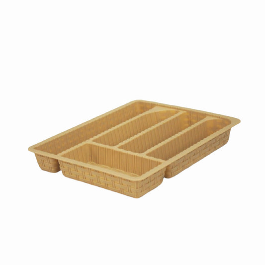 Woven-Style Cutlery Organizer Tray – 5 Compartments