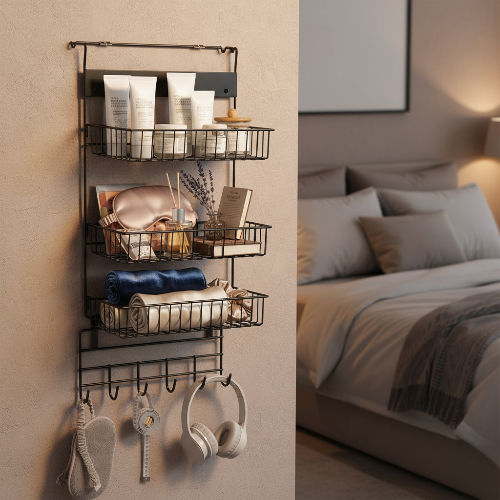 Multi-Purpose 3-Tier Wall Organizer Rack With Hooks