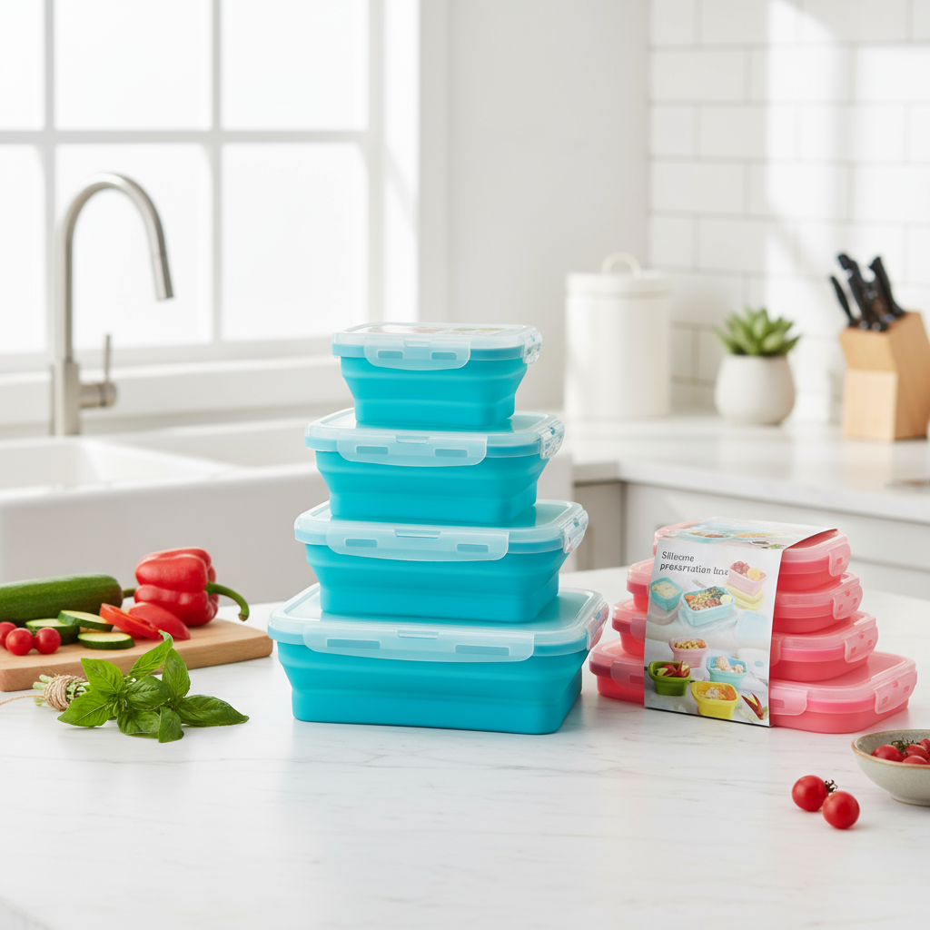 4-Piece Collapsible Silicone Food Container Set