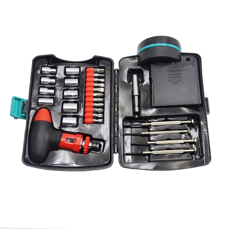 LED Flashlight With Tools Case - 26 Pcs