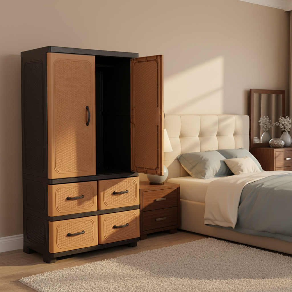 Multi-Purpose Plastic Storage Cabinet With Drawers – Tall Design