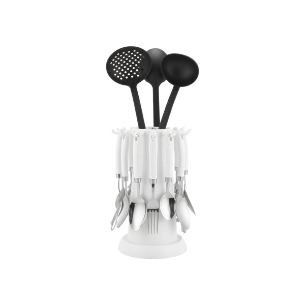 Tansung 17-Piece Kitchen Utensil and Cutlery Set with Rotating Stand