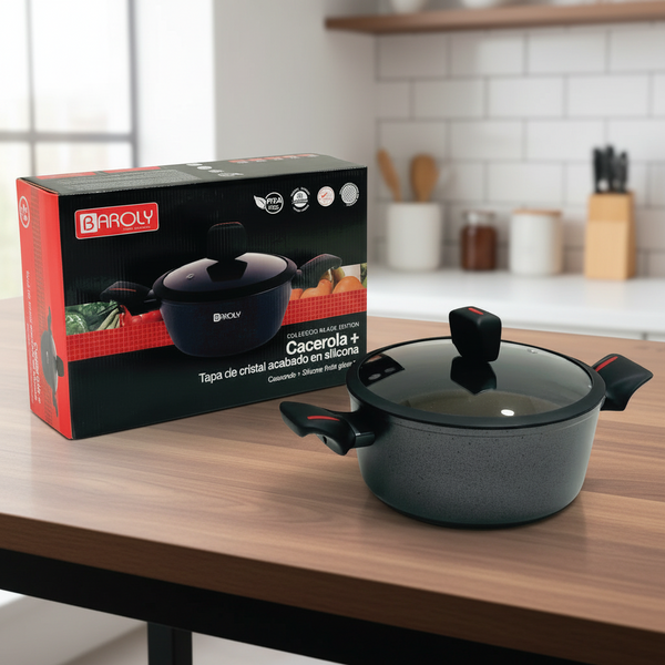 BAROLY Black Edition Casserole / Dutch Oven – Non-Stick & PFOA Free