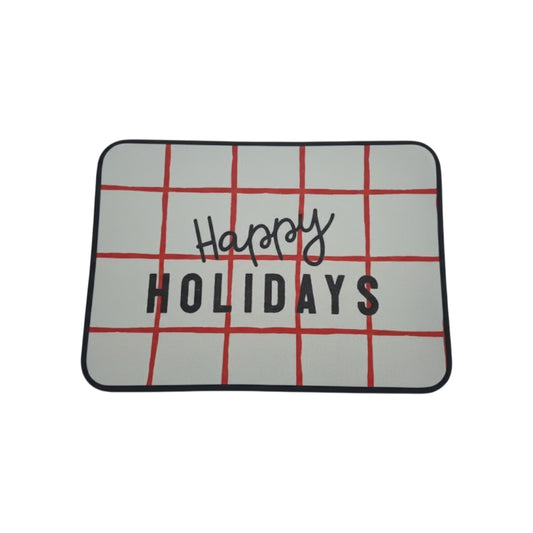 Festive "Happy Holidays" Welcome Door Mat – Indoor/Outdoor Holiday Decor