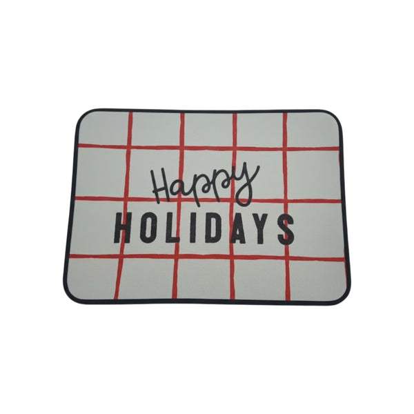 Festive "Happy Holidays" Welcome Door Mat – Indoor/Outdoor Holiday Decor