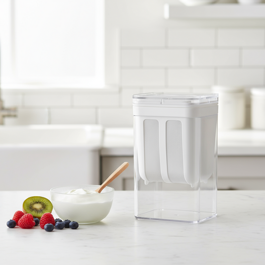 Clear Labneh Yogurt Strainer Container With Built-In Filter