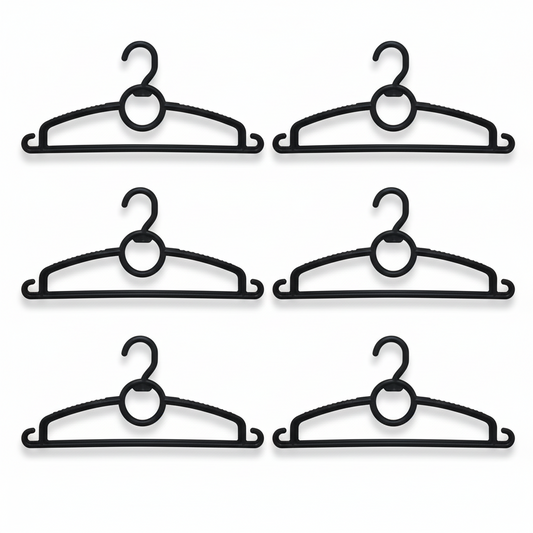 Metro Plast Heavy-Duty Plastic Hangers (6 Pieces) – Black