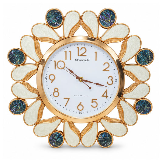 White Dial Petal Frame Wall Clock
